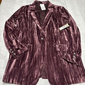 Ariat Women XXL Steampunk Blazer Crushed Velour Solid Stripe Hipster Pattern NWT